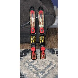 Elan Racing Downhill Skis 118 CM w/ Salomon Bindings TZ5 Retro Decor 2001 VTG